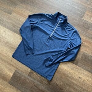 Straight Down Men 1/4 Zip 1947 Light Post Golf Long Sleeve Performance Blue Sz M